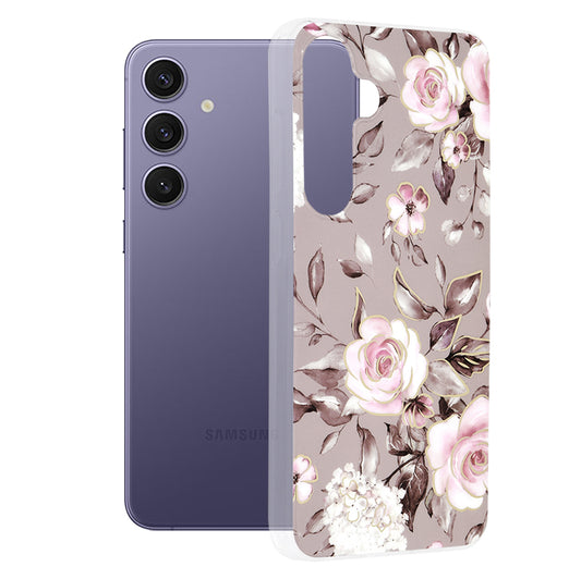 Coque pour Samsung Galaxy S24+ S926, Techsuit, Marble, Gris