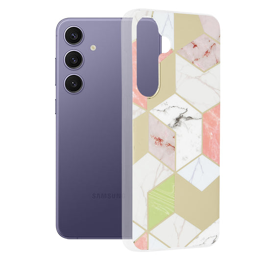 Coque pour Samsung Galaxy S24+ S926, Techsuit, Marble, Violet