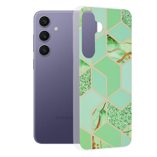 Coque pour Samsung Galaxy S24+ S926, Techsuit, Marble, Vert