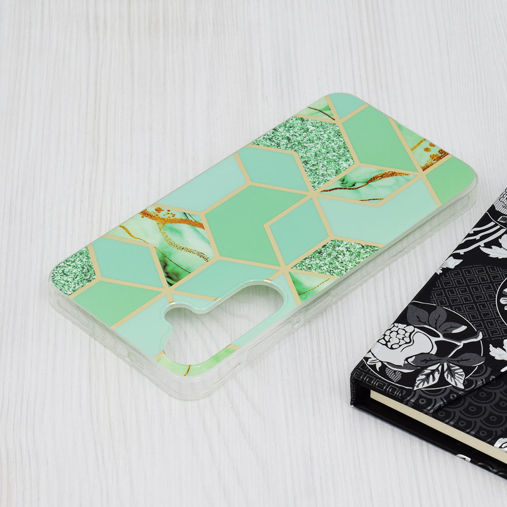 Coque pour Samsung Galaxy S24+ S926, Techsuit, Marble, Vert