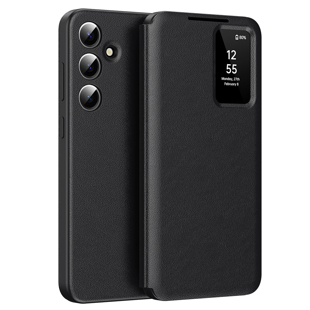 Hoes voor Samsung Galaxy S24+ S926, Techsuit, SmartView, Zwart