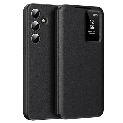 Hoes voor Samsung Galaxy S24+ S926, Techsuit, SmartView, Zwart