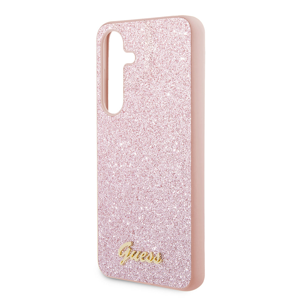 Case for Samsung Galaxy S24 S921, Guess, Glitter Script, Pink