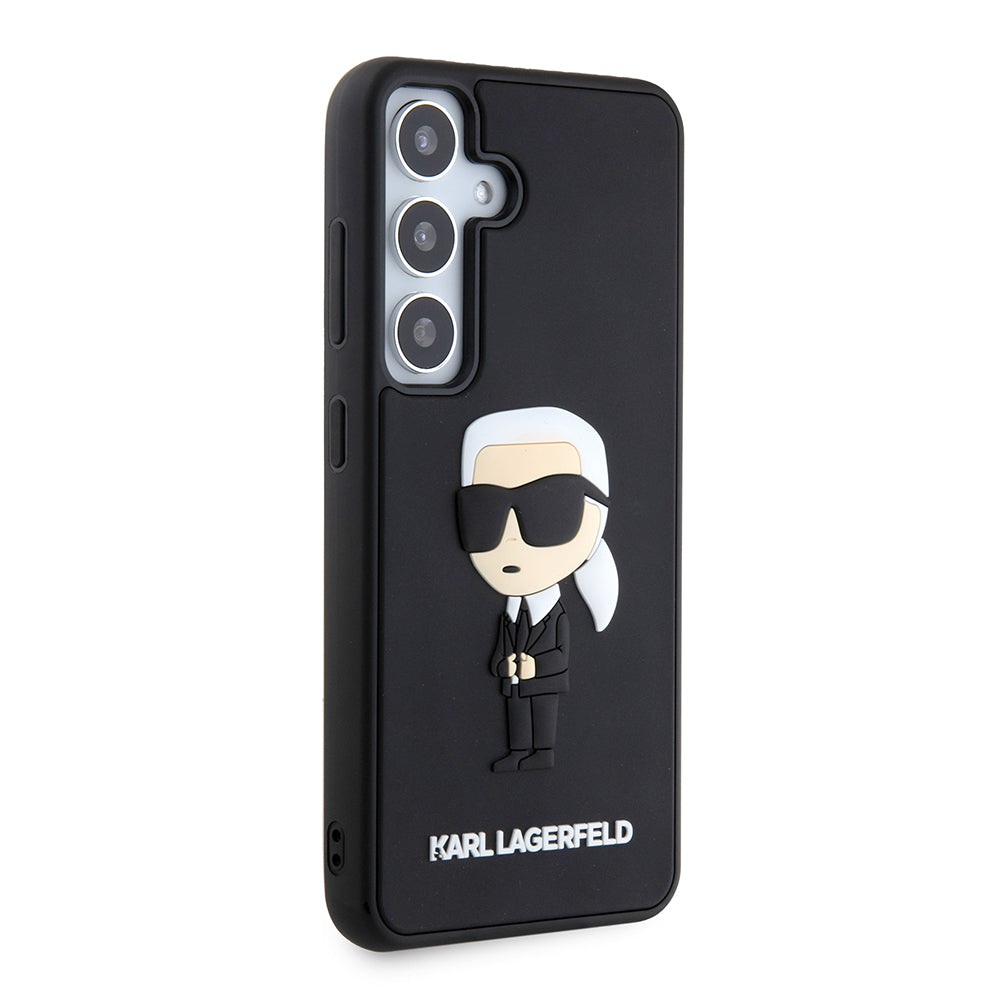 Étui pour Samsung Galaxy S24 S921, Karl Lagerfeld, 3D Rubber Ikonik Karl, Noir.
