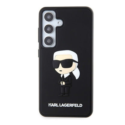 Étui pour Samsung Galaxy S24 S921, Karl Lagerfeld, 3D Rubber Ikonik Karl, Noir.