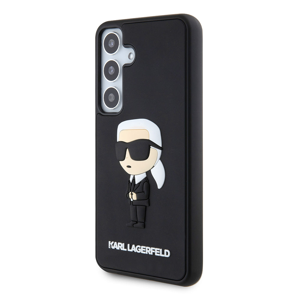 Étui pour Samsung Galaxy S24 S921, Karl Lagerfeld, 3D Rubber Ikonik Karl, Noir.