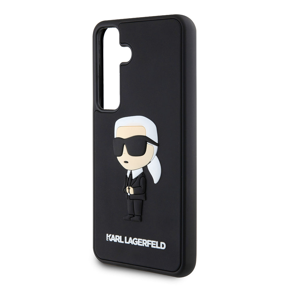 Étui pour Samsung Galaxy S24 S921, Karl Lagerfeld, 3D Rubber Ikonik Karl, Noir.