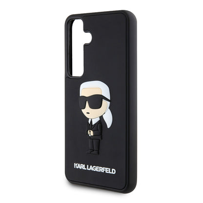 Étui pour Samsung Galaxy S24 S921, Karl Lagerfeld, 3D Rubber Ikonik Karl, Noir.
