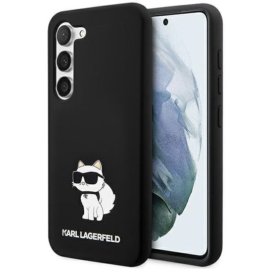 Hoesje voor Samsung Galaxy S24 S921, Karl Lagerfeld, Silicone Choupette NFT, Zwart