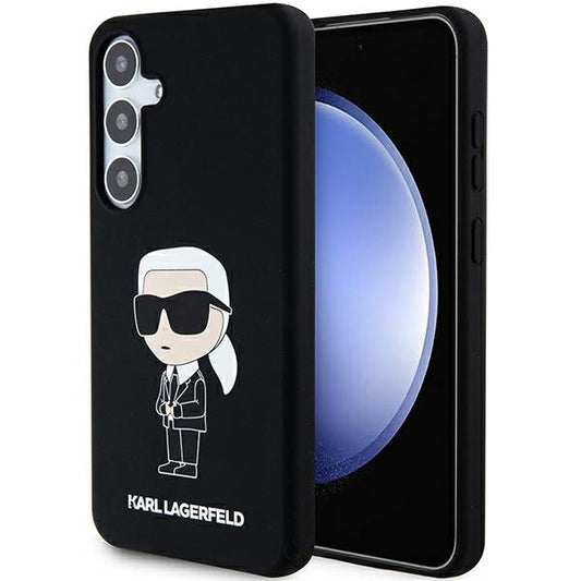 Hoes voor Samsung Galaxy S24 S921, Karl Lagerfeld, Silicone Ikonik NFT, Zwart
