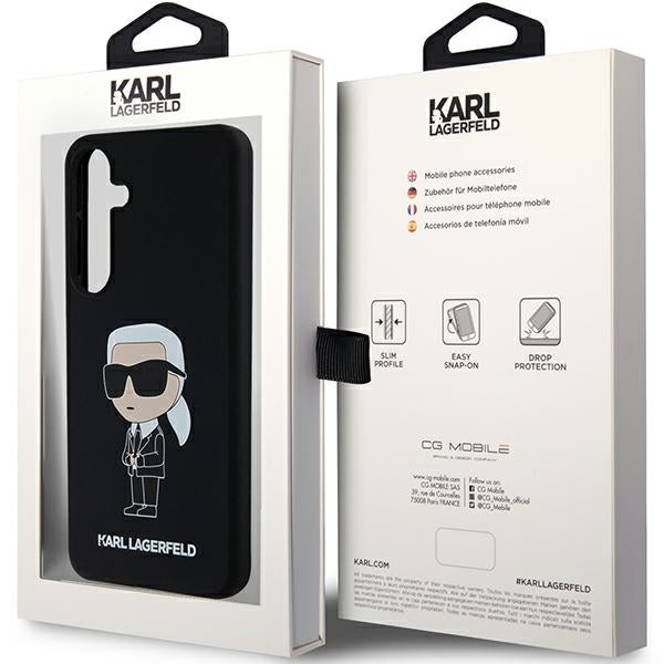 Case for Samsung Galaxy S24 S921, Karl Lagerfeld, Ikonik NFT Silicone, Black