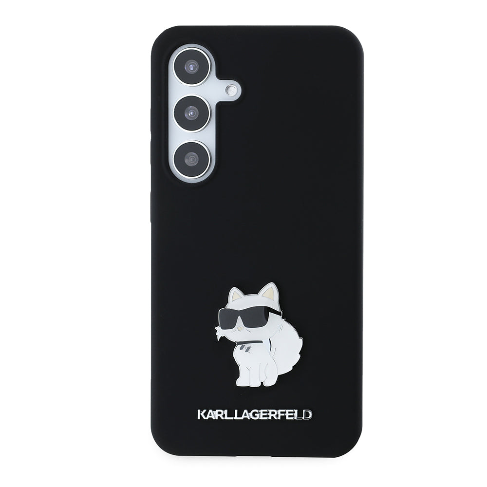 Hoes voor Samsung Galaxy S24 S921, Karl Lagerfeld, Silicone Choupette, Zwart