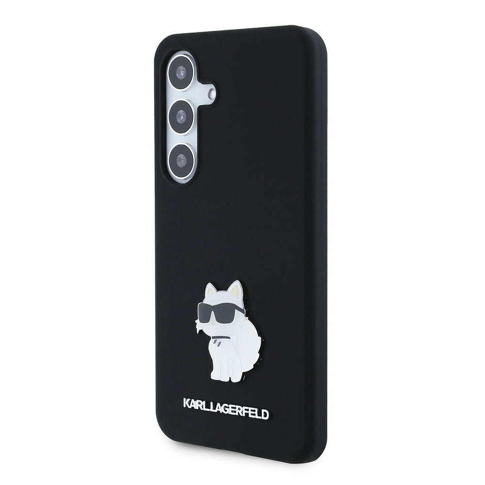 Hoes voor Samsung Galaxy S24 S921, Karl Lagerfeld, Silicone Choupette, Zwart