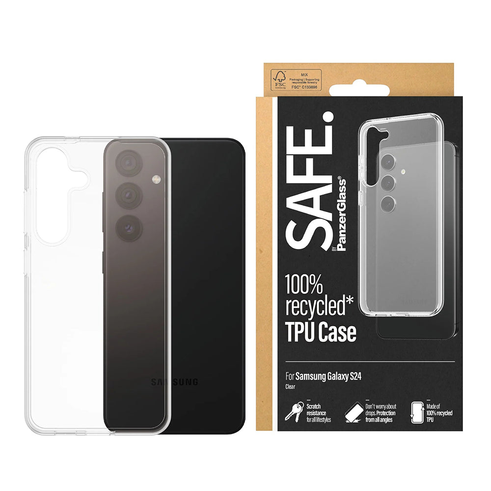 Hoes voor Samsung Galaxy S24 S921, PanzerGlass, Safe., Transparant