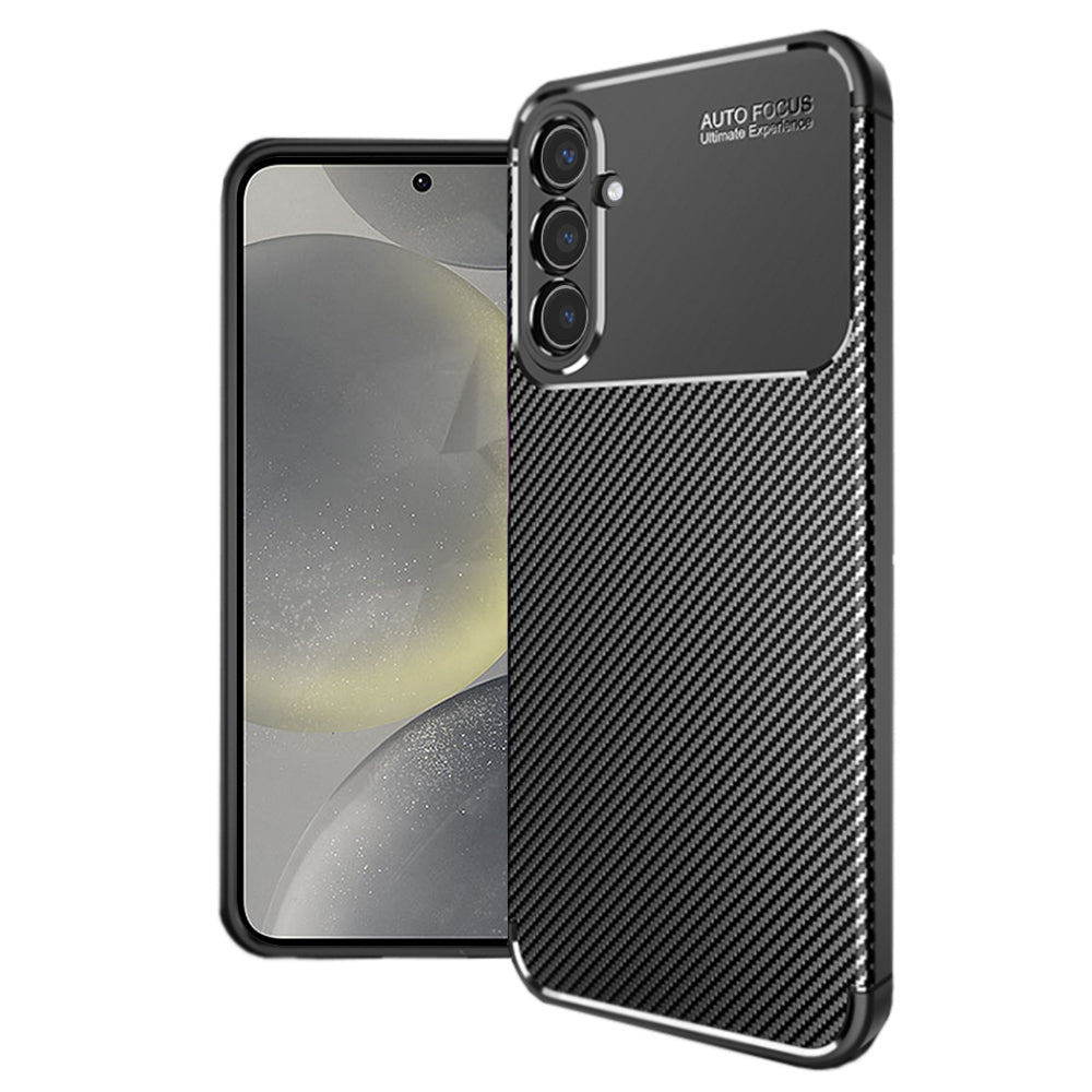 Hoes voor Samsung Galaxy S24 S921, Techsuit, CarbonFiber, Zwart