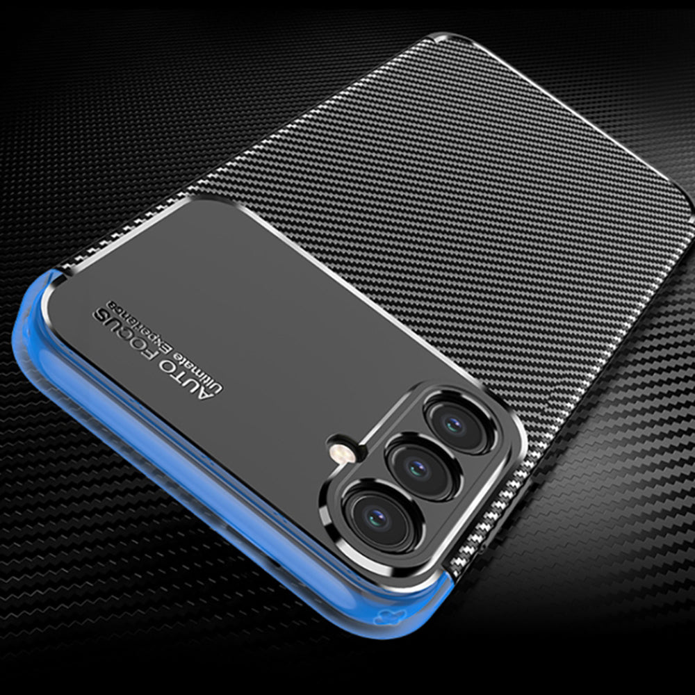 Hoes voor Samsung Galaxy S24 S921, Techsuit, CarbonFiber, Zwart