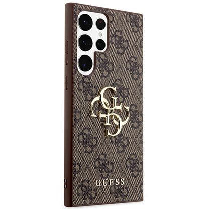 Étui pour Samsung Galaxy S24 Ultra S928, Guess, 4G Big Logo, Marron