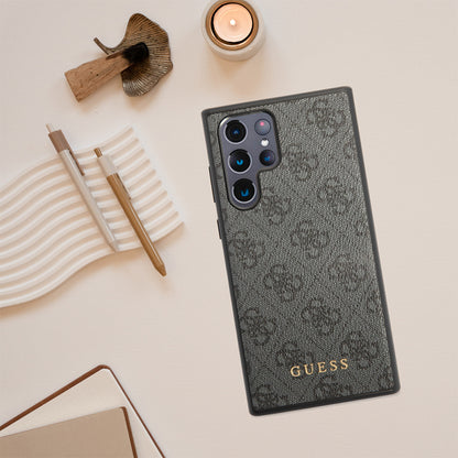 Hoes voor Samsung Galaxy S24 Ultra S928, Guess, 4G Metal Gold Logo, Bruin