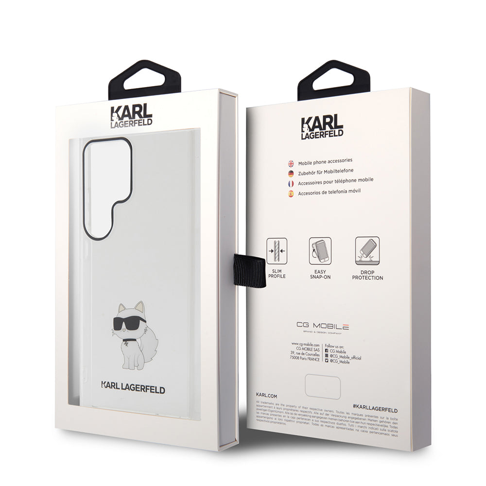 Étui pour Samsung Galaxy S24 Ultra S928, Karl Lagerfeld, IML Luxury Choupette, Transparent