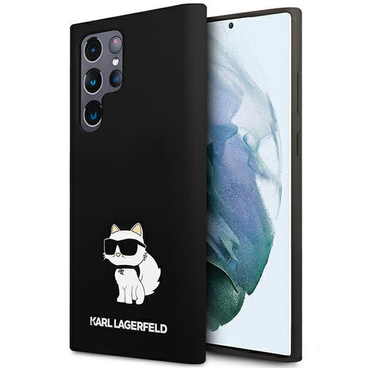 Hoes voor Samsung Galaxy S24 Ultra S928, Karl Lagerfeld, Silicone Choupette NFT, Zwart