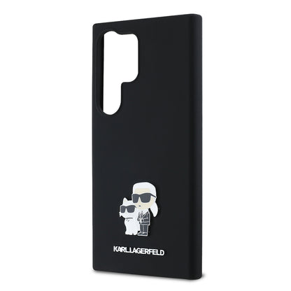 Housse pour Samsung Galaxy S24 Ultra S928, Karl Lagerfeld, Silicone Karl & Choupette, Noire
