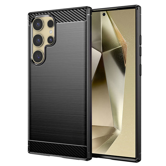 Hoes voor Samsung Galaxy S24 Ultra S928, Techsuit, Carbon, Zwart