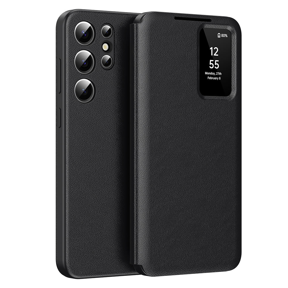 Hoes voor Samsung Galaxy S24 Ultra S928, Techsuit, SmartView, Zwart