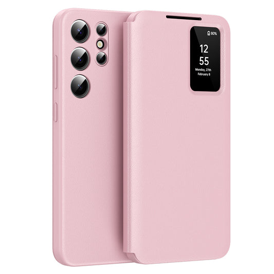 Hoes voor Samsung Galaxy S24 Ultra S928, Techsuit, SmartView, Roze
