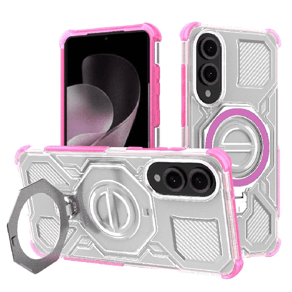 Hülle für Samsung Galaxy S25 Edge S937, Techsuit, Carbon Shield Pro, Rosa