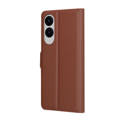 Hülle für Samsung Galaxy S25 Edge S937, Techsuit, Leder-Folio, Braun