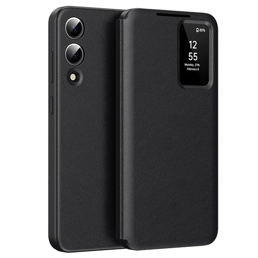 Hoes voor Samsung Galaxy S25 Edge S937, Techsuit, SmartView, Zwart