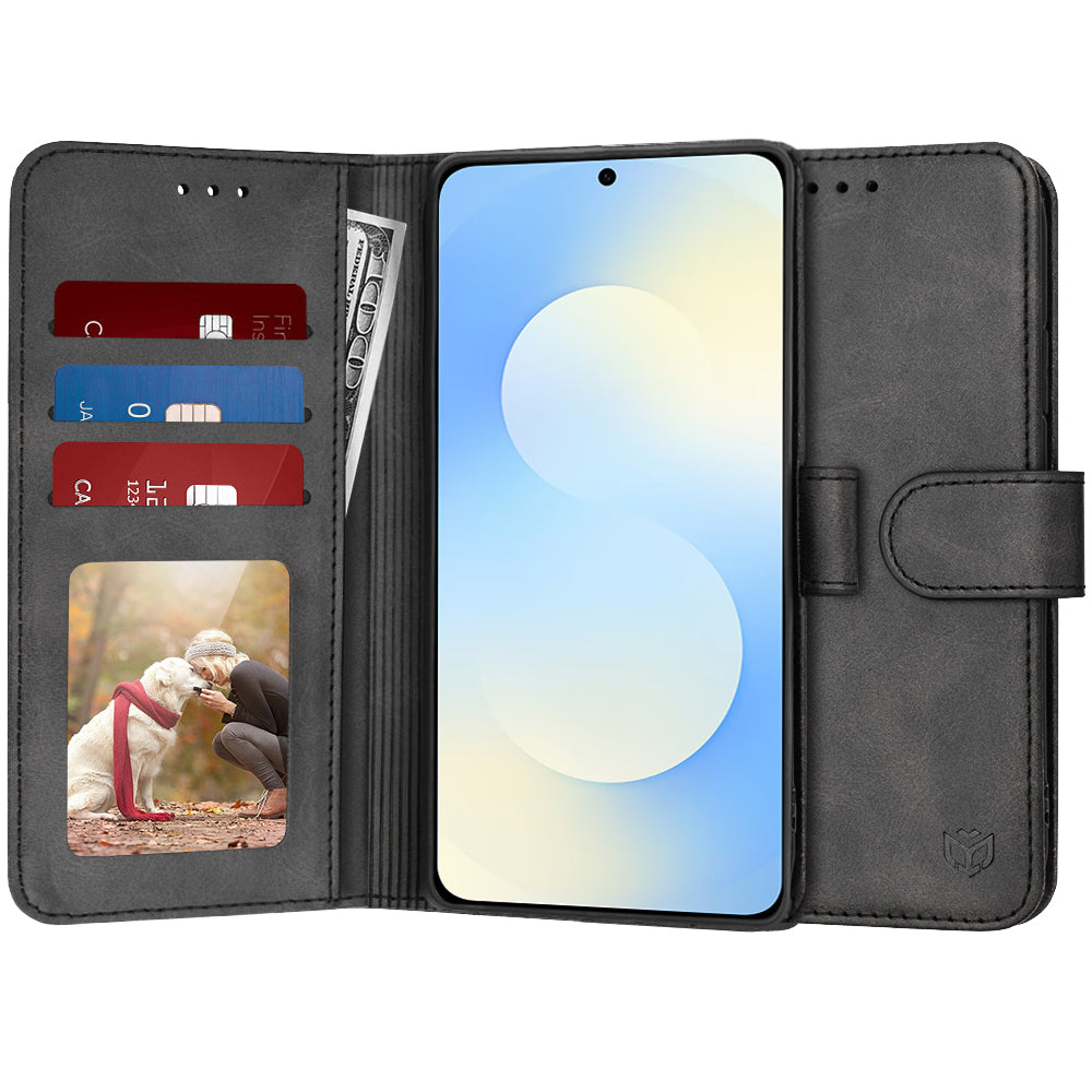Hoes voor Samsung Galaxy S25 FE, Techsuit, Diary Book, Zwart
