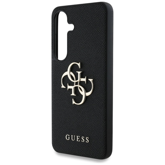 Étui pour Samsung Galaxy S25+ S936, Guess, 4G Grained Big and Classic Logo, Noir
