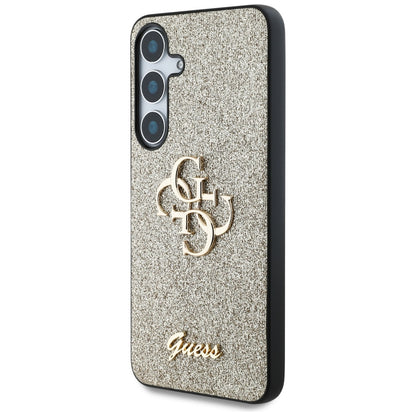 Hoesje voor Samsung Galaxy S25+ S936, Guess, Glitter Big 4G Script, Goudkleurig