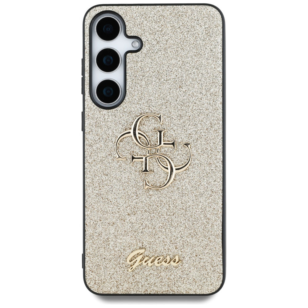 Hoesje voor Samsung Galaxy S25+ S936, Guess, Glitter Big 4G Script, Goudkleurig