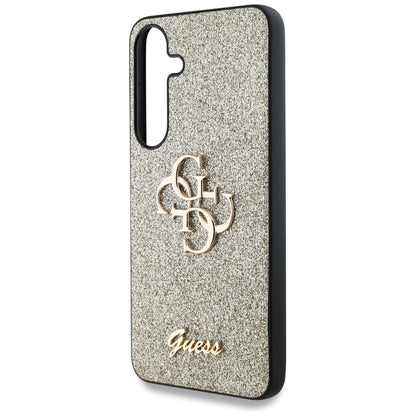 Hoesje voor Samsung Galaxy S25+ S936, Guess, Glitter Big 4G Script, Goudkleurig