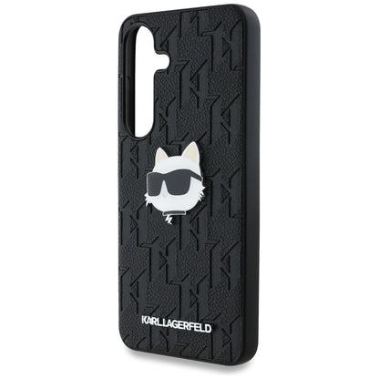 Étui pour Samsung Galaxy S25+ S936, Karl Lagerfeld, Monogramme Tête de Choupette, Noir
