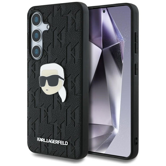 Hoes voor Samsung Galaxy S25+ S936, Karl Lagerfeld, Monogram Karl's Head, Zwart
