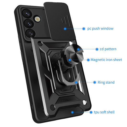 Coque pour Samsung Galaxy S25+ S936, Techsuit, CamShield, Noire