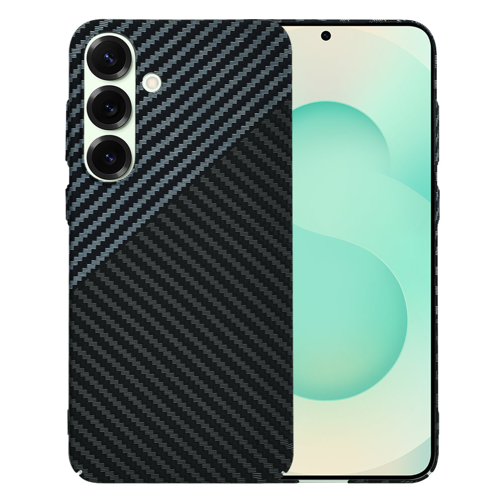 Housse pour Samsung Galaxy S25+ S936, Techsuit, Carbonite FiberShell, Noir Gris