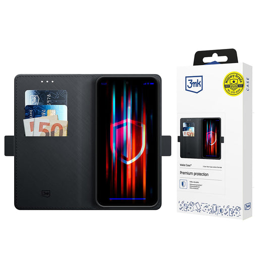 Hoes voor Samsung Galaxy S25 S931, 3MK, Wallet, Zwart