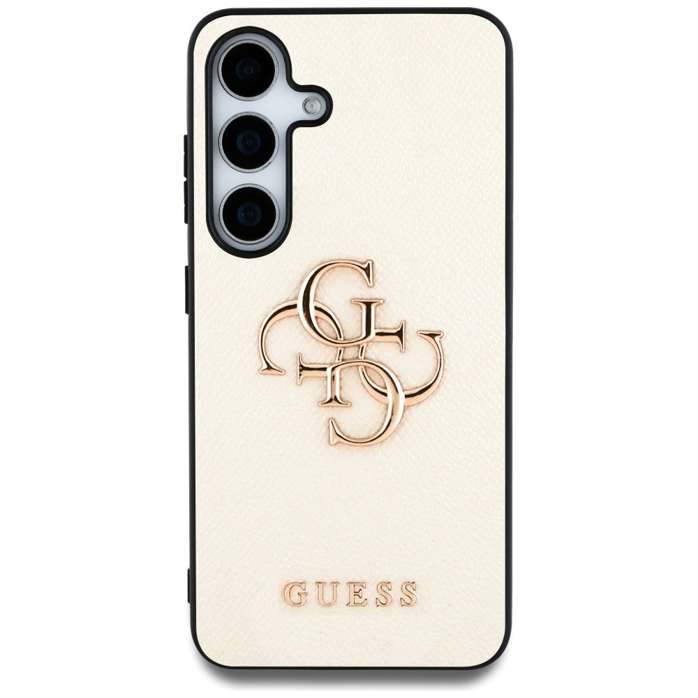 Hoes voor Samsung Galaxy S25 S931, Guess, 4G Grained Big and Classic Logo, Beige
