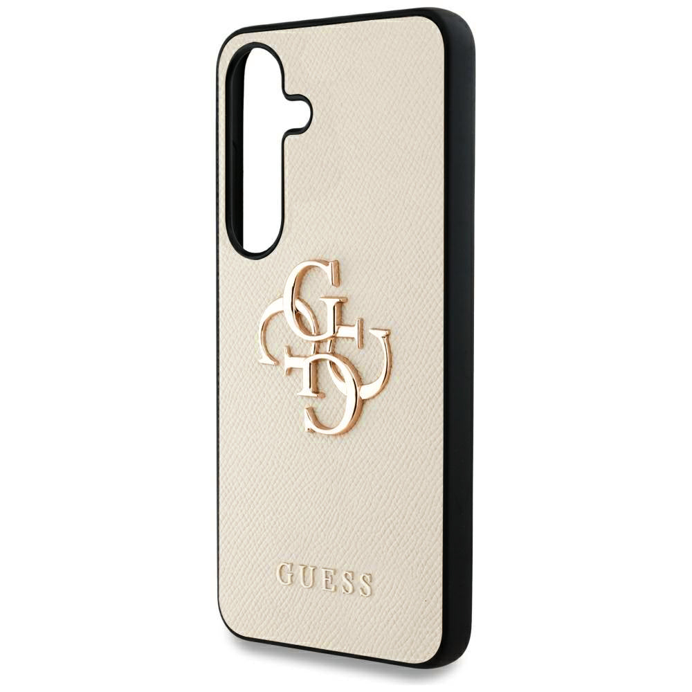 Hoes voor Samsung Galaxy S25 S931, Guess, 4G Grained Big and Classic Logo, Beige