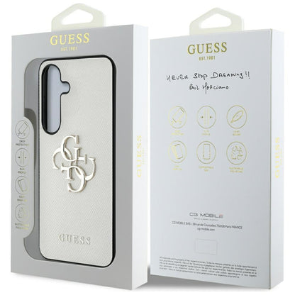 Hoes voor Samsung Galaxy S25 S931, Guess, 4G Grained Big and Classic Logo, Beige