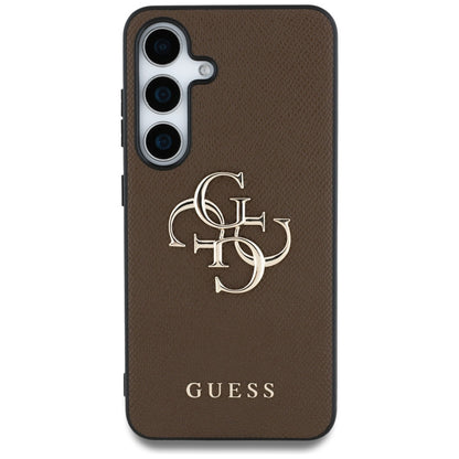Étui pour Samsung Galaxy S25 S931, Guess, 4G Grained Big and Classic Logo, Marron