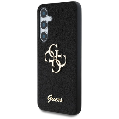 Hoes voor Samsung Galaxy S25 S931, Guess, Glitter Big 4G Script, Zwart