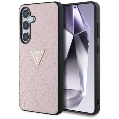 Étui pour Samsung Galaxy S25 S931, Guess, Grained Hot Stamp 4G Triangle, Rose