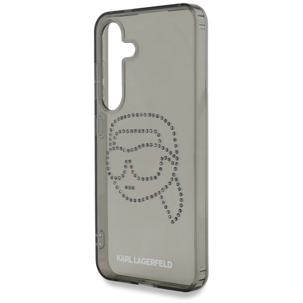 Hoes voor Samsung Galaxy S25 S931, Karl Lagerfeld, IML Rhinestones Karl's Head, Zwart