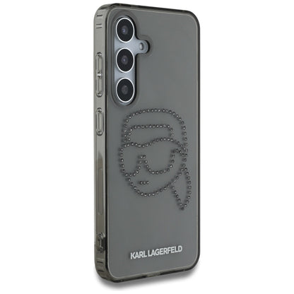 Hoes voor Samsung Galaxy S25 S931, Karl Lagerfeld, IML Rhinestones Karl's Head, Zwart