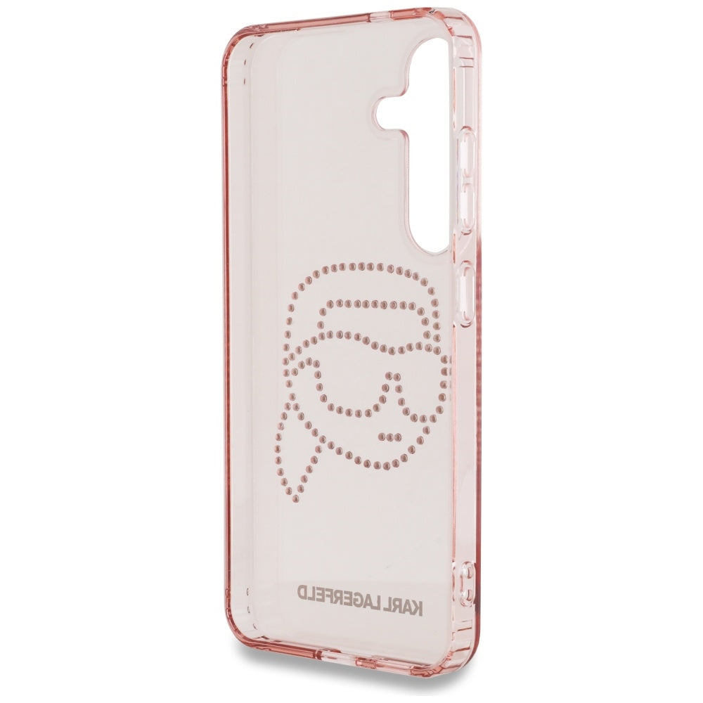 Hoes voor Samsung Galaxy S25 S931, Karl Lagerfeld, IML Rhinestones Karl's Head, Roze